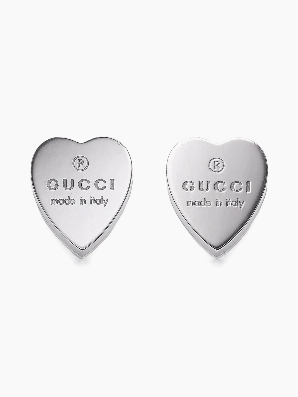 Gucci Sterling Silver Heart Earrings